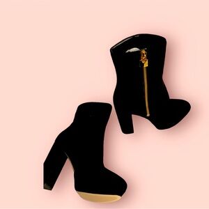 Michael Kors, Suede Platform Black Booties